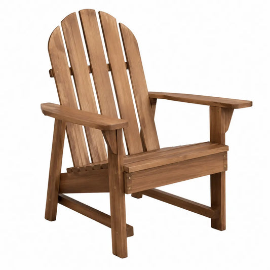 Chaise Adirondack de jardin en acacia massif naturel avec accoudoirs 85 x 75 x 90 cm